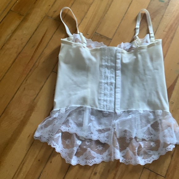 Vintage grenier White Lace Bustier boning corset coquette fairy bridal - Picture 4 of 6